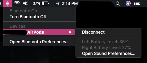 Difference in left and right AirPods battery
