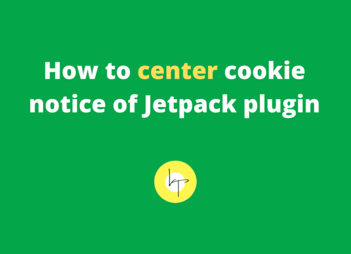 How to center cookie text notice of Jetpack plugin