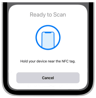 Hold your iPhone near the NFC tag to use it