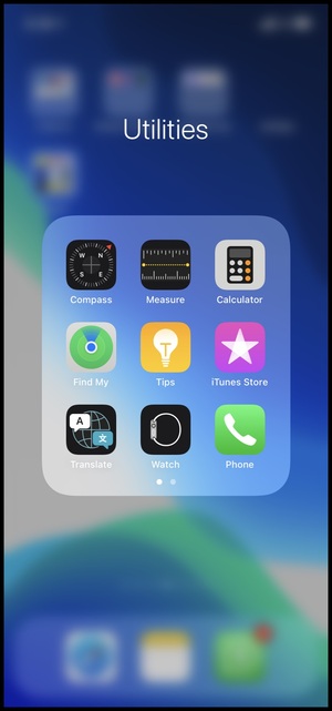 Drag the hidden Phone app out of the iOS folder