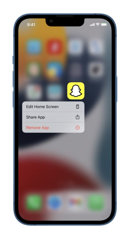 Delete Snapchat app and reinstall it to fix crashing issues