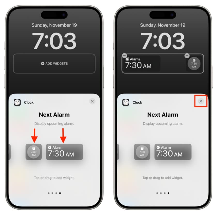 Add next alarm widget to iPhone Lock Screen