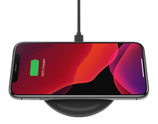 iPhone on wireless charger